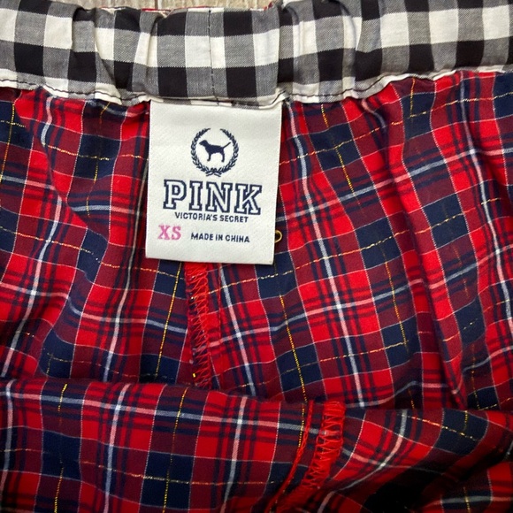 PINK Victoria Secret Red Plaid Ruffle Sleep Shorts - Picture 2 of 3